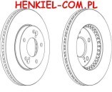 TARCZA HAMULCOWA MIKODA 1125 GT NACINANE NAWIERCANE MALOWANE KOLOR CZARNY HYUNDAI GRANDEUR HYUNDAI XG PRZÓD WENTYLOWANE