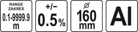 KOŁO POMIAROWE MIERNICZE DROGOWE DROGOMIERZ 160mm 0,01-10000m YATO YT-71650