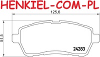 Klocki hamulcowe BREMBO P24072 - DAIHATSU MATERIA (M4_) SIRION (M3_) FORD FIESTA VI (CB1, CCN) FIESTA VI Van MAZDA 2 (DE_, DH_3) SUBARU JUSTY IV SUZUKI BALENO (FW, EW) SWIFT IV (FZ, NZ) SWIFT V (AZ) - OŚ PRZEDNIA