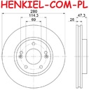 Tarcza hamulcowa wentylowana MIKODA 1163 - HYUNDAI ix35 (LM, EL, ELH) SONATA V (NF) VI (YF) VII (LF) KIA CARENS II MPV (FJ) CARENS III MPV (UN) OPTIMA (FSGDS6B) - OŚ PRZEDNIA