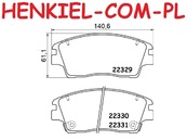 Klocki hamulcowe MIKODA 71170 - HYUNDAI TUCSON (TL, TLE) KIA ELANTRA VI Sedan (AD, ADA) SPORTAGE IV (QL, QLE) - OŚ PRZEDNIA