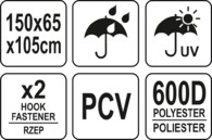 POKROWIEC NA GRILLA 150x65x105cm YATO YG-20051