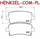 Klocki hamulcowe TEXTAR 2442101 - CHEVROLET MALIBU (V300) OPEL INSIGNIA A (G09) SAAB 9-5 (YS3G) - OŚ TYLNA