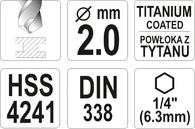 WIERTŁO DO METALU HSS-TIN HEX 1/4