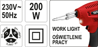 LUTOWNICA TRANSFORMATOROWA REGULACJA TEMPERATURY 3 TRYBY WALIZKA 200W YATO YT-82451