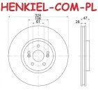 Tarcze hamulcowe wentylowane MIKODA 1754 GT malowane, nacinane, wiercone, kolor: czarny + KLOCKI QAURO QP2260C ceramiczne - RENAULT ESPACE IV VEL SATIS - OŚ PRZEDNIA