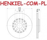 Tarcza hamulcowa wentylowana MIKODA 0279 - AUDI A8 (4E2, 4E8) VW PHAETON (3D1, 3D2, 3D3, 3D4, 3D6, 3D7, 3D8, 3D9) - OŚ TYLNA