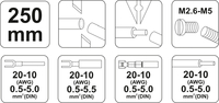 SZCZYPCE WIELOFUNKCYJNE 6w1 DO CIĘCIA PRZEWÓDÓW ZACISKANIA KONEKTORÓW ŚCIĄGACZ IZOLACJI 250mm YATO YT-2254