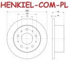 Tarcze hamulcowe pełne MIKODA 0352 + KLOCKI SAMKO 5SP885 - FIAT DUCATO CITROEN JUMPER PEUGEOT BOXER - OŚ TYLNA