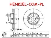 Tarcze hamulcowe wentylowane MIKODA 1111 + KLOCKI SAMKO 5SP1599 - SONATA V (NF) - OŚ PRZEDNIA