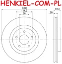 Tarcza hamulcowa wentylowana MIKODA 1552 - INFINITI JX SUV (L50) Q50 QX60 NISSAN MURANO III (Z52_) PATHFINDER IV (R52) SKYLINE (_V37) - OŚ PRZEDNIA