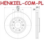 Tarcze hamulcowe wentylowane MIKODA 0365 + KLOCKI TEXTAR 2491401 - FIAT 500X (334_) JEEP RENEGADE Closed Off-Road Vehicle (BU) - OŚ PRZEDNIA