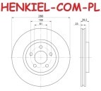 Tarcze hamulcowe wentylowane MIKODA 2511 + KLOCKI SAMKO 5SP1061 - CHRYSLER PT CRUISER - OŚ PRZEDNIA