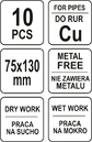 WŁÓKNINA GĄBKA DO CZYSZCZENIA RUR MIEDZIANYCH 75x130mm kpl. 10szt. YATO YT-63740