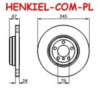 Tarcza hamulcowa wentylowana LUCAS TRW DF4389S - BMW 7 (E65,E66,E67) - OŚ TYLNA