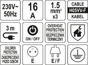 PRZEDŁUŻACZ LISTWA ZASILAJĄCA Z OCHRONĄ PRZECIWPRZEPIĘCIOWĄ I PRZECIĄŻENIOWĄ 6 GNIAZD Z UZIEMIENIEM WYŁĄCZNIK Z WYŁĄCZNIKIEM 3m CZARNY STHOR 72371
