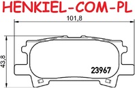 Klocki hamulcowe MIKODA 72283 - LEXUS RX (_U3_) TOYOTA HARRIER (_U3_) HIGHLANDER / KLUGER (_U2_) - OŚ TYLNA