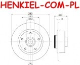 Tarcza hamulcowa pełna z łożyskiem i pierścieniem ABS MIKODA 1770L - RENAULT MEGANE III Grandtour (KZ0/1) MEGANE CC (EZ0/1_) SCÉNIC III (JZ0/1_) GRAND SCÉNIC III (JZ0/1_) - OŚ TYLNA