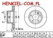 Tarcza hamulcowa wentylowana MIKODA 0416 - OŚ PRZEDNIA