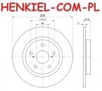 Tarcze hamulcowe pełne MIKODA 2265 + KLOCKI MIKODA 72265 - TOYOTA AVENSIS Sedan (_T27_) AVENSIS Kombi (_T27) - OŚ TYLNA