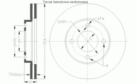 Tarcza hamulcowa wentylowana LUCAS TRW DF4499 - przód