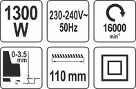 STRUG STRUGARKA ELEKTRYCZNY HEBEL 110MM 1300W YATO YT-82144