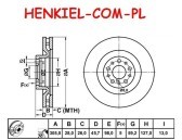 TARCZA HAMULCOWA BREMBO 09.A444.40 - FIAT DOBLO 263 ( NADWOZIE PEŁNE , KOMBI , PLATFORMA / PODWOZIE ) - OŚ PRZEDNIA