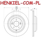 Tarcza hamulcowa wentylowana MIKODA 1178 - GENESIS G70 (IK) G70 Shooting Brake (IK) KIA STINGER (CK) - OŚ TYLNA