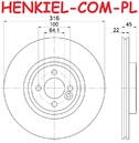 Tarcza hamulcowa wentylowana MIKODA 1826 - MINI MINI (R56) MINI CLUBMAN (R55) MINI Kabriolet (R57) MINI Coupe (R58) MINI Roadster (R59) - OŚ PRZEDNIA