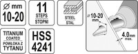 WIERTŁO STOPNIOWE STOŻKOWE HSS 10-20mm YATO YT-44745