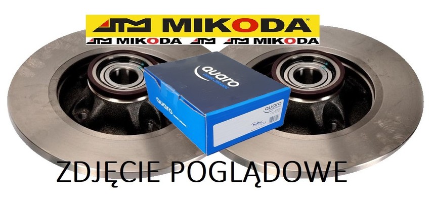 Tarcze hamulcowe pełne z łożyskiem i pierścieniem ABS MIKODA 1783L + KLOCKI QUARO QP3612C ceramiczne - FIAT TALENTO NISSAN NV300 OPEL VIVARO B RENAULT TRAFIC III - OŚ TYLNA