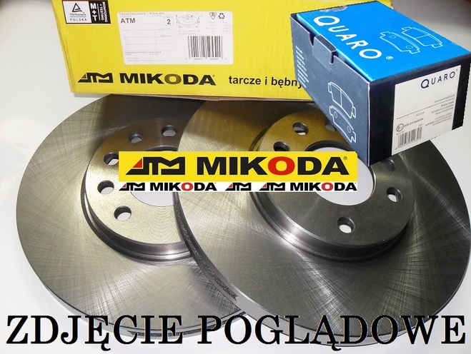 Tarcze hamulcowe wentylowane MIKODA 1324 + KLOCKI QUARO QP3552C ceramiczne -  MAZDA 3 (BK) - OŚ PRZEDNIA