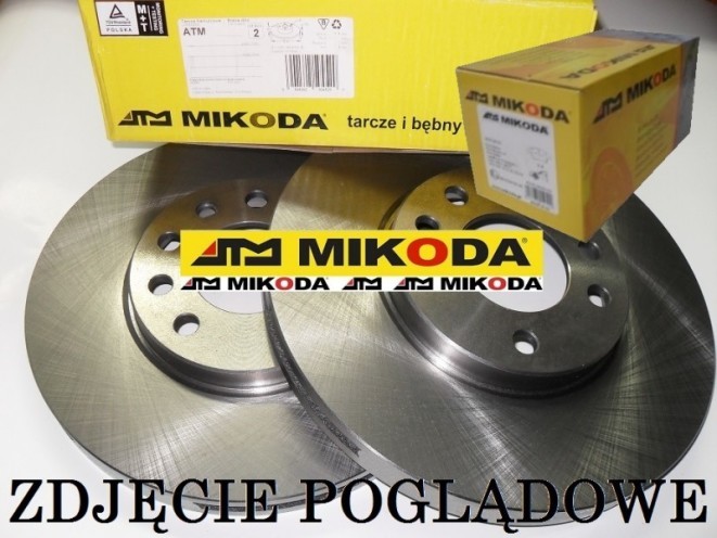 Tarcze hamulcowe wentylowane MIKODA 2524 + KLOCKI MIKODA 71489 - JEEP GRAND CHEROKEE II (WJ, WG) - OŚ PRZEDNIA