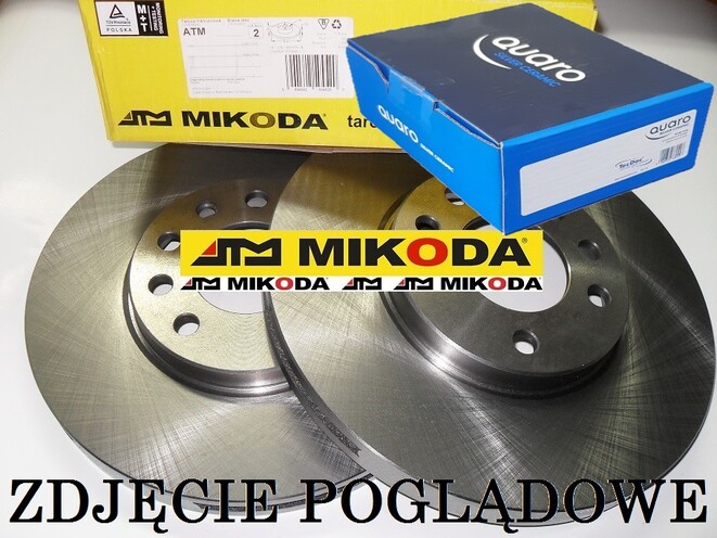 Tarcze hamulcowe wentylowane MIKODA 1631 + KLOCKI QUARO QP0935C ceramiczne - OPEL SIGNUM VECTRA C GTS SAAB 9-3 - OŚ PRZEDNIA