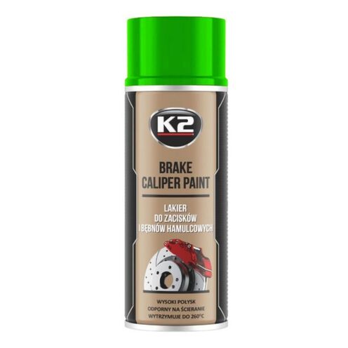 LAKIER DO ZACISKÓW I BĘBNÓW HAMULCOWYCH 400ml ZIELONY K2 BRAKE CALIPER PAINT L346ZI