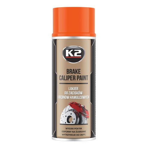 LAKIER DO ZACISKÓW I BĘBNÓW HAMULCOWYCH 400ml POMARAŃCZOWY K2 BRAKE CALIPER PAINT L346PO