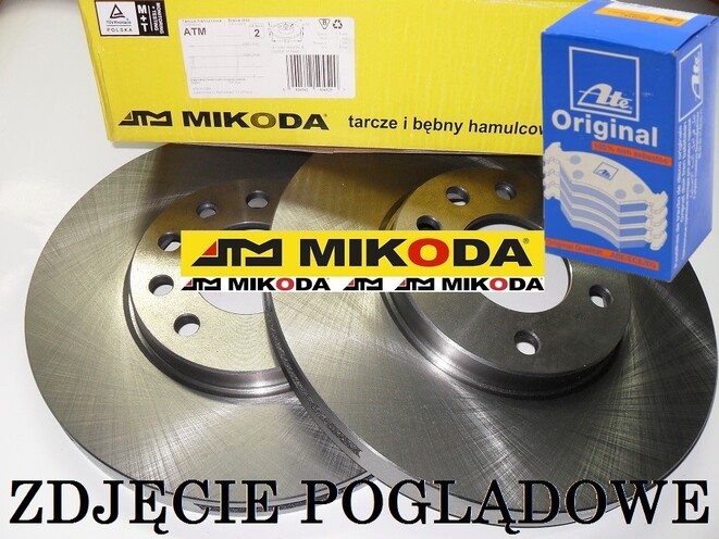 Tarcze hamulcowe wentylowane MIKODA 2443 + KLOCKI ATE 13.0460-7338.2 - VOLVO S60 III (224) S90 II (234) V90 II Kombi (235, 236) V60 II (225, 227) - OŚ PRZEDNIA