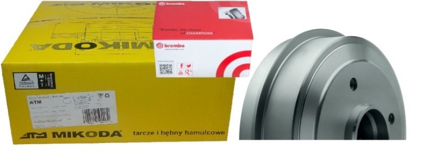 Bębny hamulcowe MIKODA 9226 + SZCZĘKI BREMBO S23531 - FIAT PUNTO (199_) GRANDE PUNTO (199_) GRANDE PUNTO Van (199) PUNTO EVO (199_) PUNTO EVO Van (199_) OPEL ADAM (M13) CORSA D (S07) CORSA D Van (S07) - OŚ TYLNA