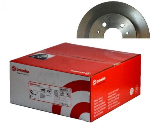 Tarcza hamulcowa pełna BREMBO 08.A114.30 - 08.A114.31 - CHRYSLER SEBRING (JS) DODGE AVENGER CALIBER JEEP COMPASS (MK49) PATRIOT (MK74) - OŚ TYLNA