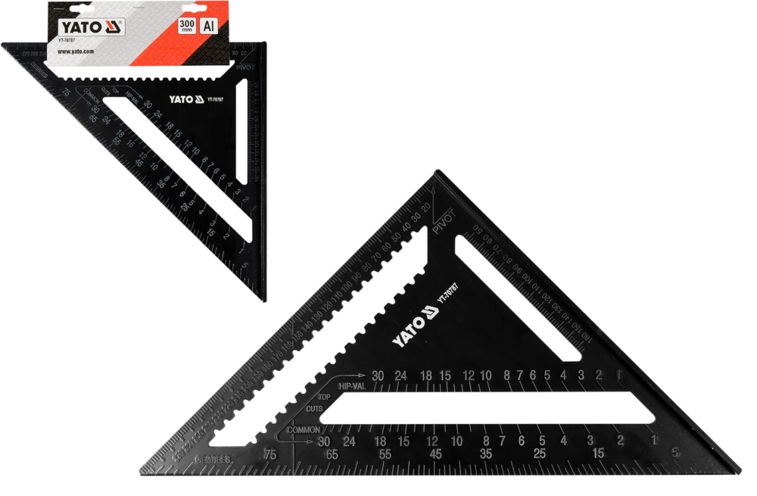 KĄTOWNIK CIESIELSKI STOLARSKI BUDOWLANY DO KROKWI ALUMINIOWY 300mm YATO YT-70787 