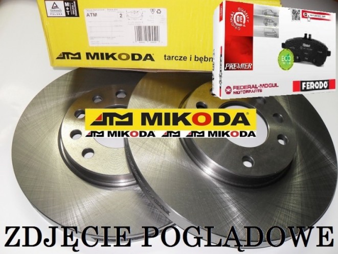 Tarcze hamulcowe wentylowane MIKODA 0827 + KLOCKI FERODO FDB1859 - HONDA CIVIC VIII Hatchback (UFO) - OŚ PRZEDNIA