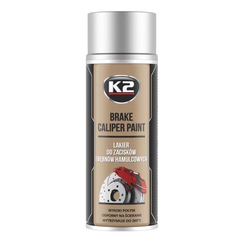 LAKIER DO ZACISKÓW I BĘBNÓW HAMULCOWYCH 400ml SREBRNY K2 BRAKE CALIPER PAINT L346SR 