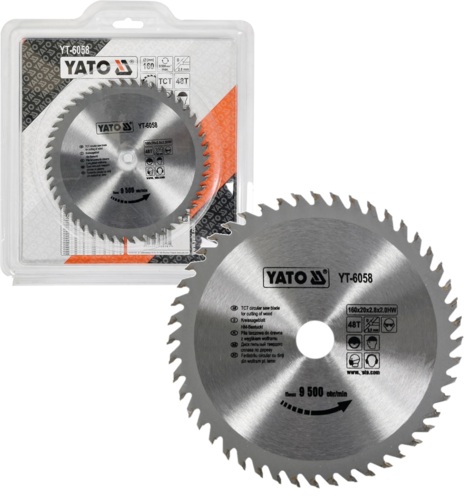 TARCZA WIDIOWA DO CIĘCIA DREWNA 160mm 48T 20mm YATO YT-6058