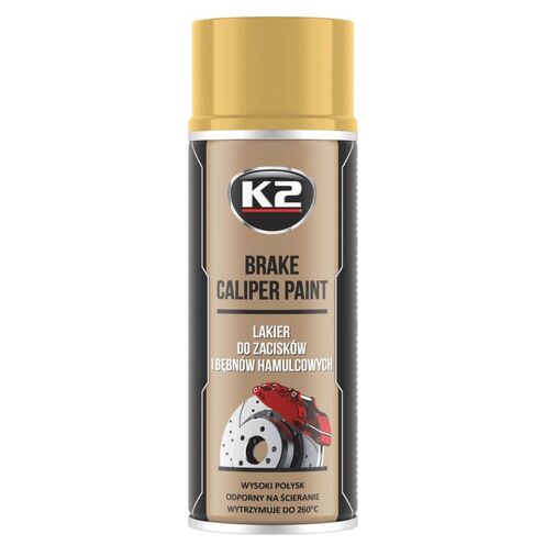 LAKIER DO ZACISKÓW I BĘBNÓW HAMULCOWYCH 400ml ZŁOTY K2 BRAKE CALIPER PAINT L346ZL