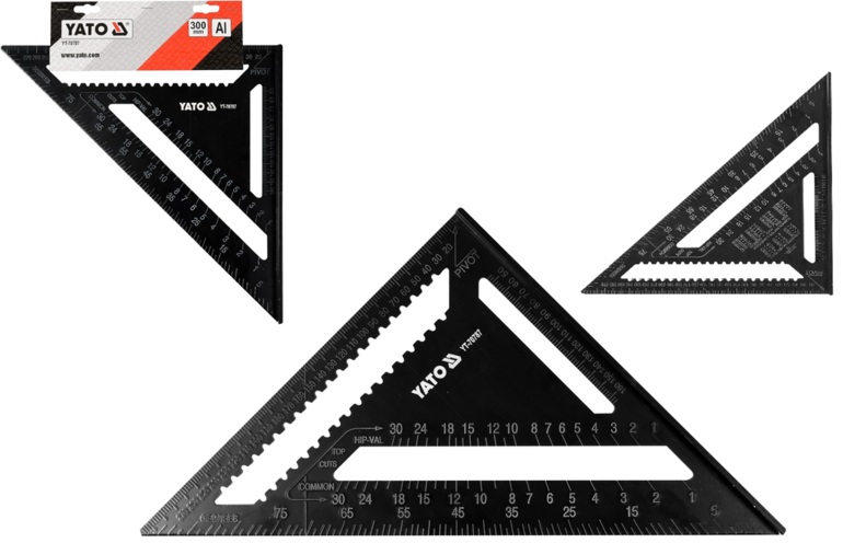 KĄTOWNIK CIESIELSKI STOLARSKI BUDOWLANY DEKARSKI DO KROKWI ALUMINIOWY 300mm YATO YT-70787