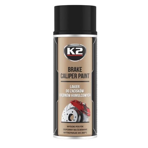 LAKIER DO ZACISKÓW I BĘBNÓW HAMULCOWYCH 400ml CZARNY K2 BRAKE CALIPER PAINT L346CA