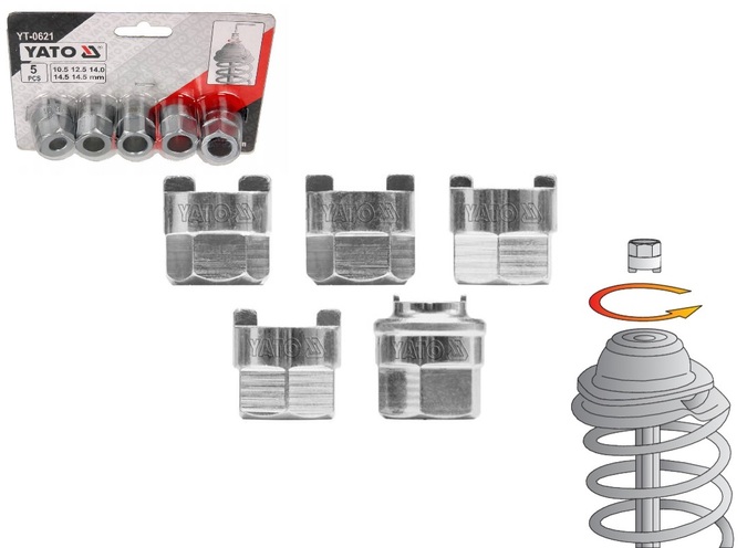 KLUCZE NASADKI DO AMORTYZATORÓW kpl. 5szt. YATO YT-0621