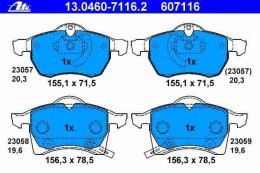 KLOCKI HAMULCOWE ATE 13.0460-7116.2  PRZÓD OPEL ASTRA G  ZAFIRA  