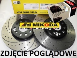 Tarcza hamulcowa wentylowana MIKODA 2541 GT malowana, nacinana, wiercona, kolor: czarny + KLOCKI DELPHI LP3281 - JEEP GRAND CHEROKEE IV (WK, WK2) tylko silniki 6.4 SRT8 - OŚ TYLNA