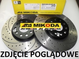 Tarcza hamulcowa wentylowana MIKODA 2627 GT malowana, nacinana, wiercona, kolor: czarny - LAND ROVER RANGE ROVER IV (L405) RANGE ROVER SPORT I (L320) RANGE ROVER SPORT II (L494) - OŚ PRZEDNIA